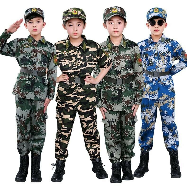 New Military Uniform For Kids Training Suit Boy Special Force Combat Jacket Pants Set Army Camouflage Children Soldier Clothes