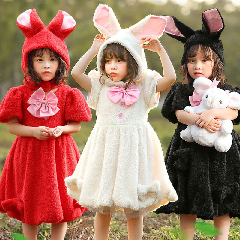 Umorden Girls Lovely Rabbit Bunny Costume Cosplay Kids Halloween Easter Birthday Photography Animal Theme Party Dress