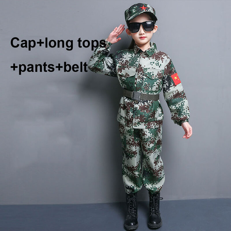 New Military Uniform For Kids Training Suit Boy Special Force Combat Jacket Pants Set Army Camouflage Children Soldier Clothes