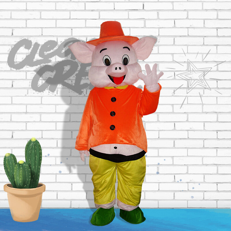 New Happy Pigs Mascot Cartoon Doll Cosplay Costume Publicity Props for Adult Christmas Halloween Birthday Party Easter Carnival
