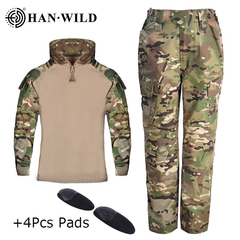 Outdoor Army t Shirt Long Field Camping Hunting Military Combat Uniform Tactical Shirt Pants Kid Camo Training Clothes Suit Kids