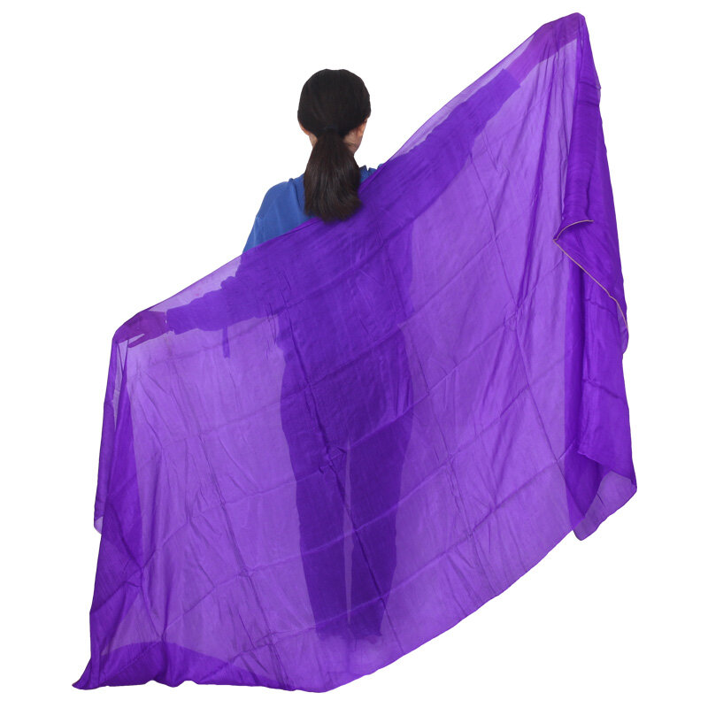 100% Silk Handmade Veils Belly Dance Performance Gradient Multi Color Silk Veil Belly Dance Accessories Kids Adults 5 Sizes
