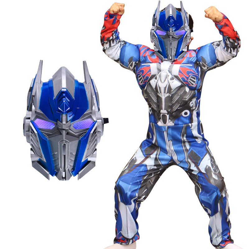 Junge Muskel Autobot Kostüm Anime Cosplay Superheld Muskel Kostüm Kinder Maske Kinder