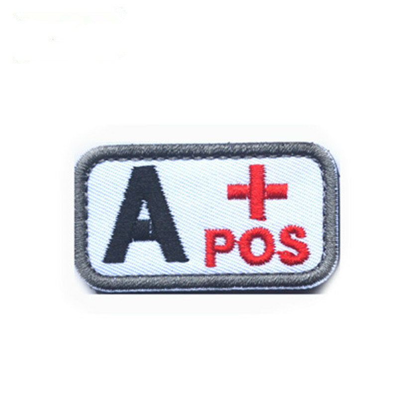Cool Fashion Blood Type Patch Chapter A+B+AB+O+ Front POS A-B-AB-O Negative NEG Blood Type Patch Group Tactical Military Badge