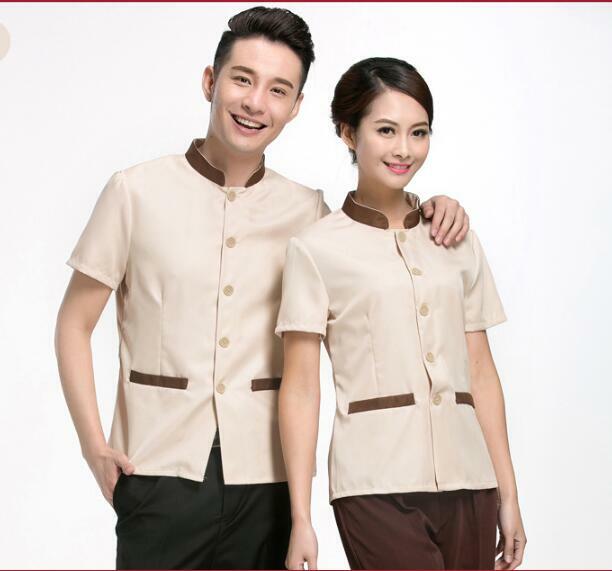 Woman Cleaner Uniform Short sleeves Room Attendant PA Summer Hotel Cleaning Work Shirt Thin