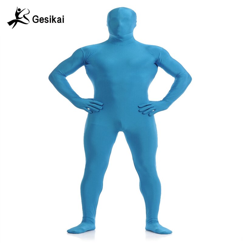 Gesikai Men's Spandex Zentai  Full Bodysuit Men's Zentai Suit Custom Second Skin Tights Suit Halloween Costume