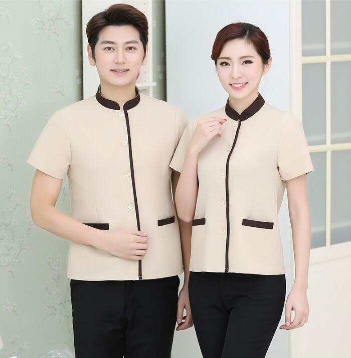 Summe Cleaner Uniform Tops Woman Short sleeve Hotel Cleaning Shirt Work Blouse