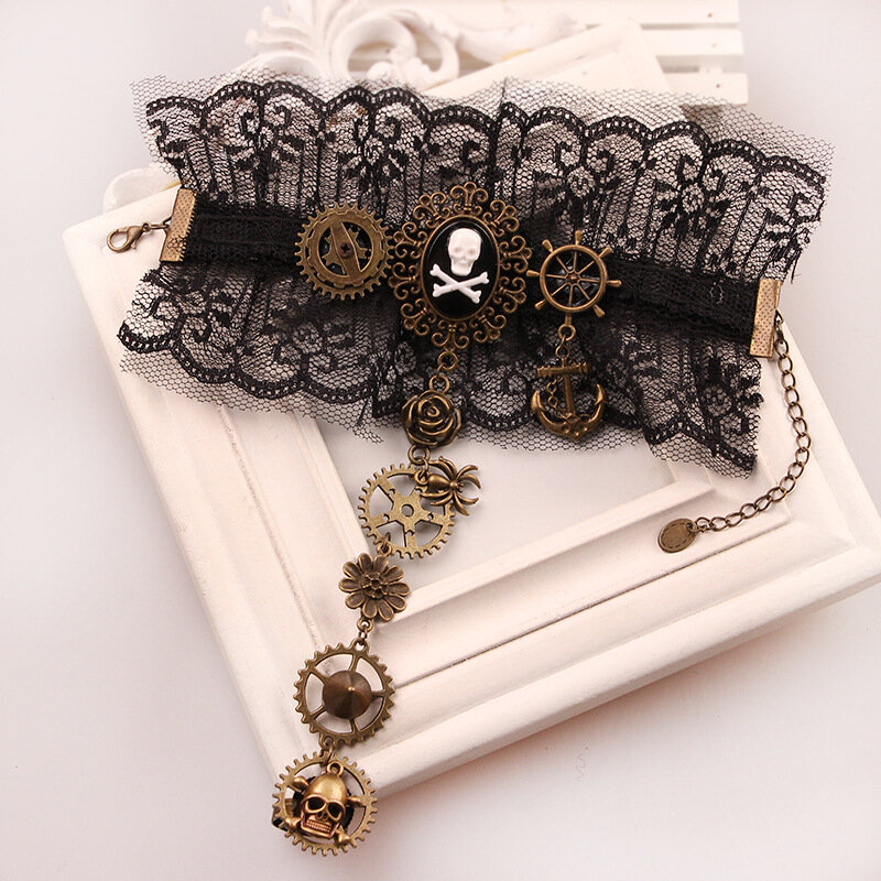 Cosplay medieval retro dampf gothic gericht mechanische pirate armband frauen königin vampire armband halloween requisiten Kostüm