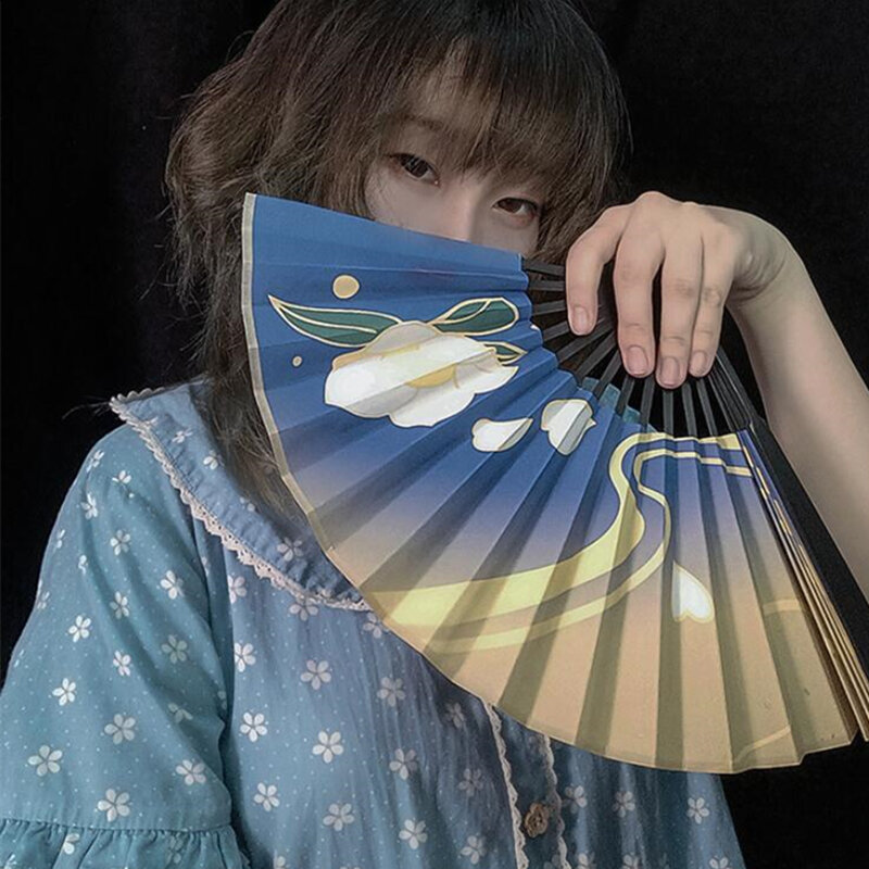 Spiel Genshin Auswirkungen Kamisato Ayaka Cosplay Prop Folding Fan Hand Zwei Seitige Decor Papier Unisex