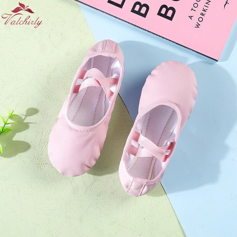 Leather Pointe Shoes Full Sole Dance Slippers Children Ballerina Practice Ballet Dancing Training Use 3 Colors