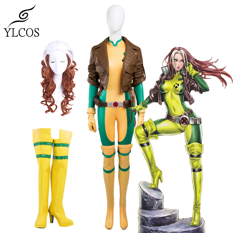 Movie X-Men New Rogue Anna Marie Gambit Yellow Costume Boots Cosplay Party Custom Made Shoes