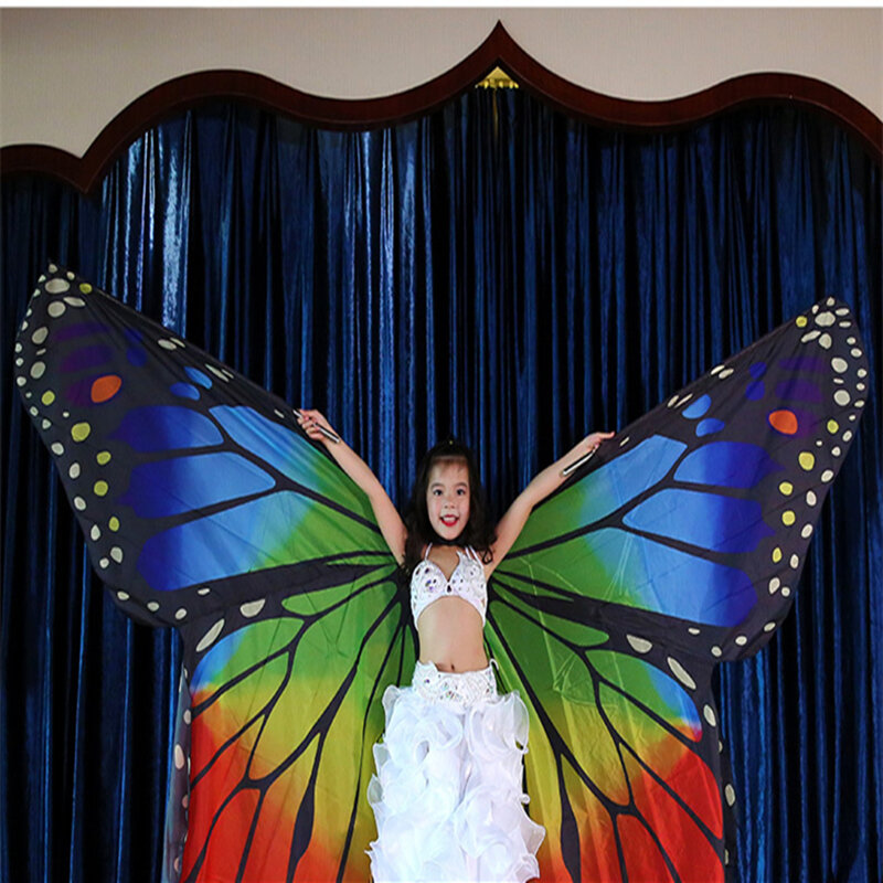 Belly Dance Butterfly Wings Performance Costume Props Women Dance Clothes Adult Belly Dance Colorful Wings Rainbow Wings