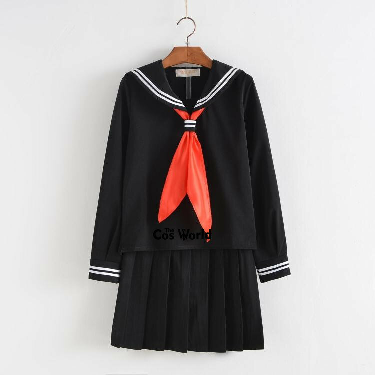 S-5XL Jigoku Shoujo Enma Ai Summer Sailor Suit JK School Uniform Students Cloth Tops Skirts Anime Cosplay Costumes