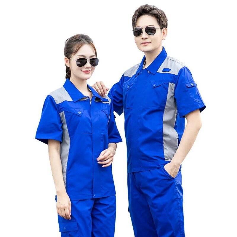 Odzież robocza dla mężczyzn kobiety kombinezony robotnicy pracujący mundury warsztat samochodowy letnie garnitury do pracy bawełna magazyn mechaniczny