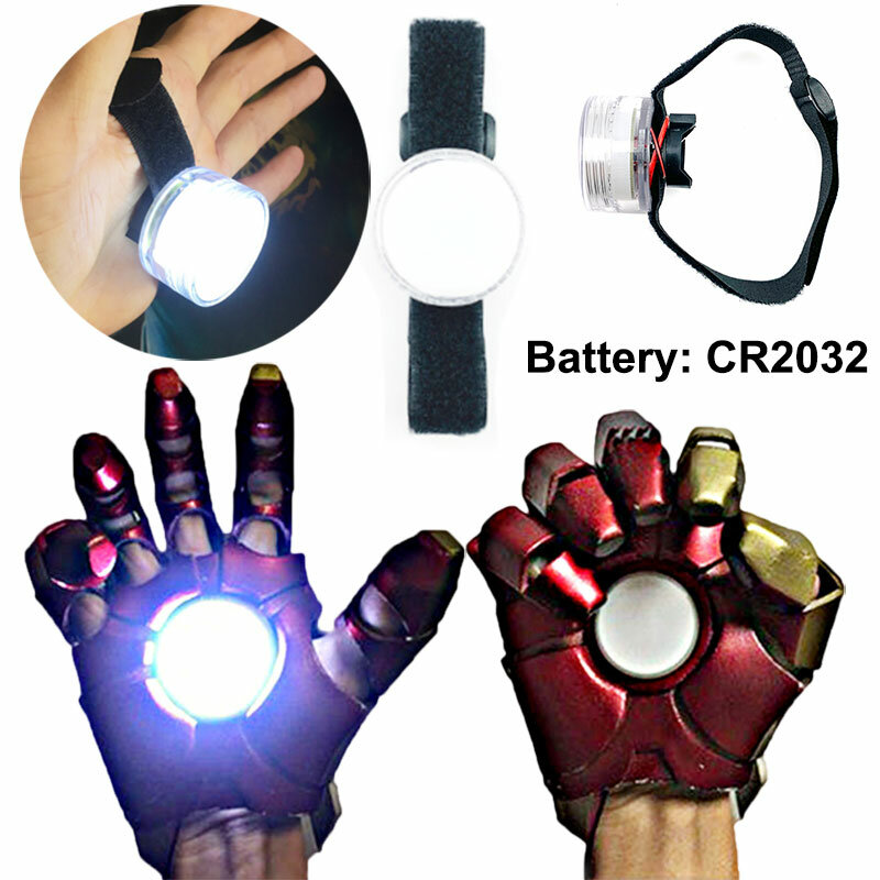 DIY Controlled LED Light  Accessories For Iron Man Tony Stark Hand Led Lamp Glove Palm Lights Halloween Cosplay Props A0615