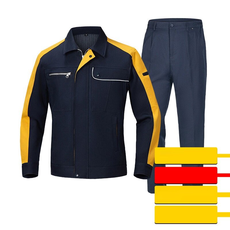 Uniformes de taller de fábrica eléctrica, traje de trabajo antiestático, diseño de moda, trajes de trabajo resistentes al desgaste, chaqueta y pantalones