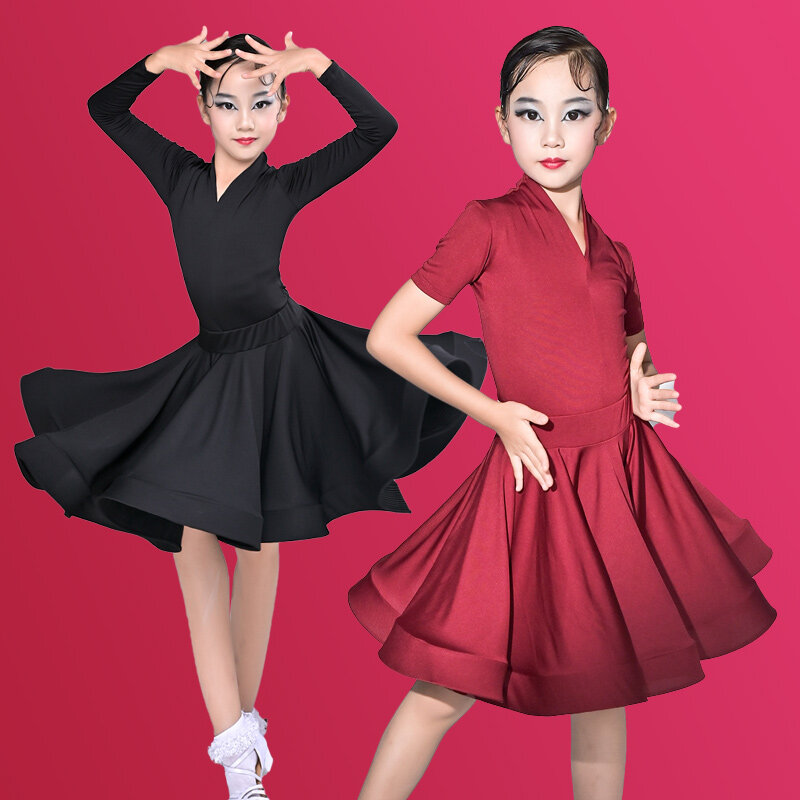 Latin Dance Training Costume Girl New Children's Performance Costume Competition Regulations Latin dance dress