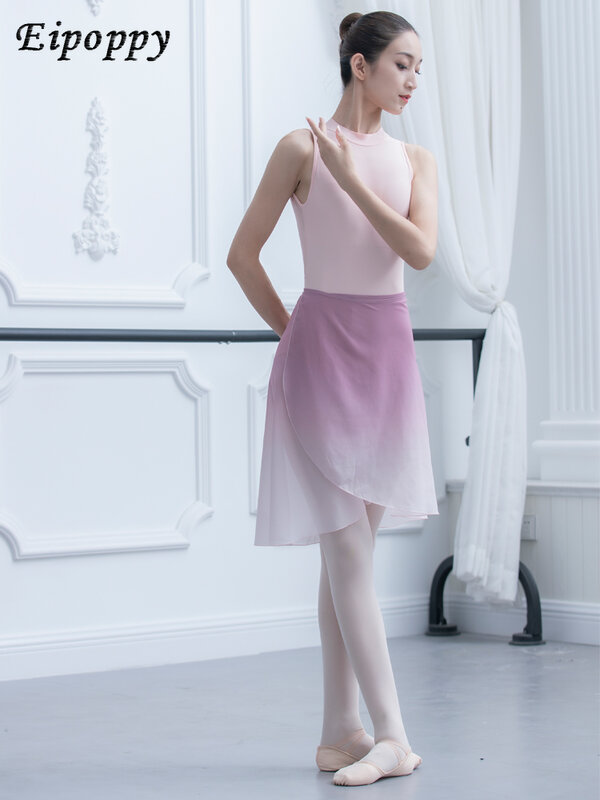 Gradientowa sukienka do tańca baletowego Sukienka z wiązaniem Spódnica Trykoty Spódnica z gazy Jednoczęściowa