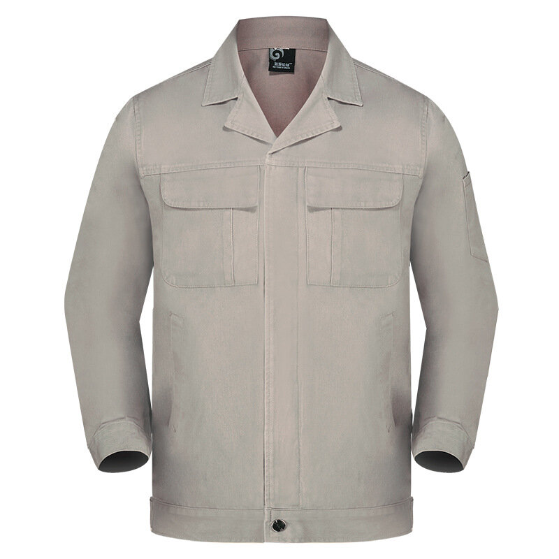 Plain สีทำงานเสื้อผ้าผ้าฝ้ายทำงานเครื่องแบบแขนยาว Anti Static Worker ฤดูใบไม้ผลิฤดูใบไม้ร่วง Workwear สำหรับชาย
