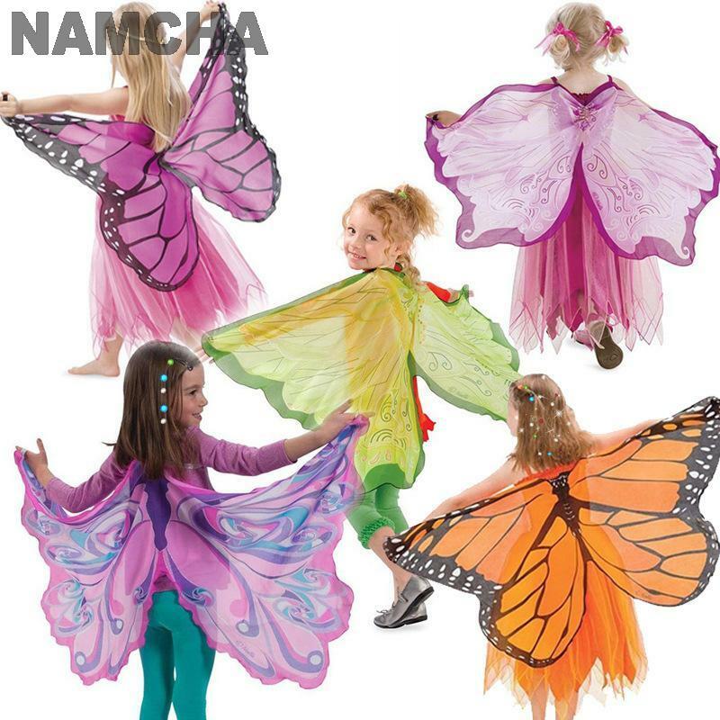 Kinder Schmetterling Flügel Umhang Cosplay Kostüm Engel Elf Modell ier maske Cape Outfit Halloween Bühne verkleiden Performance-Kleidung
