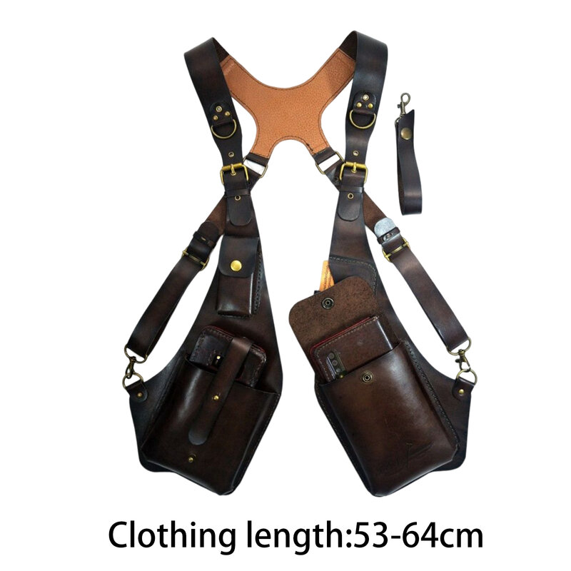 Shoulder Harness Bag Steampunk Double Wallet Underarm Bag Waist Pack Anti for Men Women