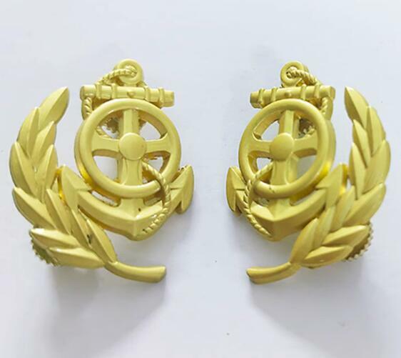 Navy Collar Badge Military Gold Wheat Ear  Ship Anchor