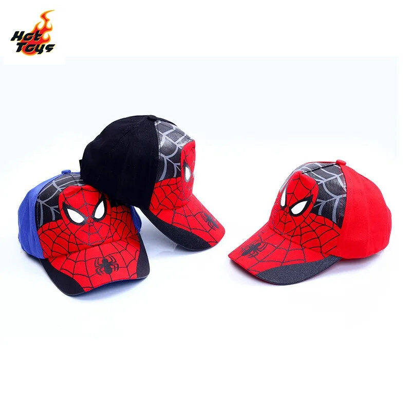 HotToys Spiderman Baseball Cap Boys Girls Hats Superhero Peripheral Cosplay Props Childrens Gift Sunhat Fashion Accessory 3-7y