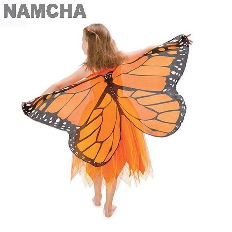 Children Butterfly Wing Cloak Cosplay Costume Angel Elf Modelling Mask Cape Outfit Halloween Stage Dress Up Performance Clothing