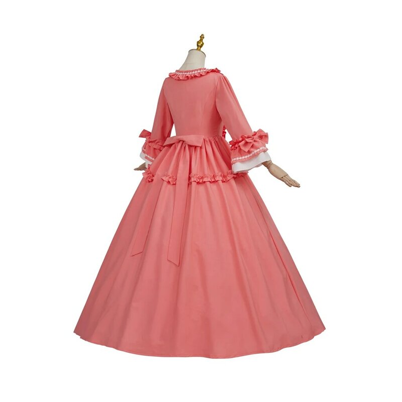 (in stock）Women's Victorian Gown Pink Gothic Lolita Dress Costume 1800s Victorian Rococo Edwardian Pink Gown Princess Dress