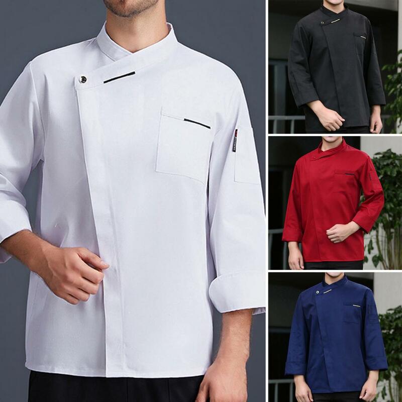 Chef Uniform Short Sleeves Placket Button-breasted Stain-resistant Sweat-wicking Breathable Waiter Shirt Bakery Uniform