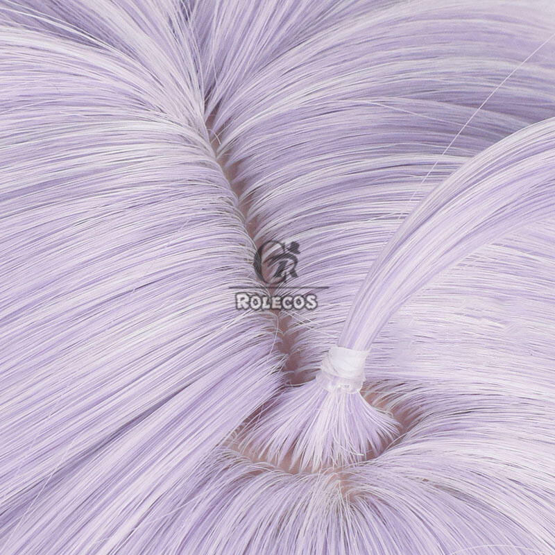 ROLECOS-pelucas de Cosplay Honkai Star Rail Bailu, pelo sintético resistente al calor, 85cm de largo, liso, morado mezclado