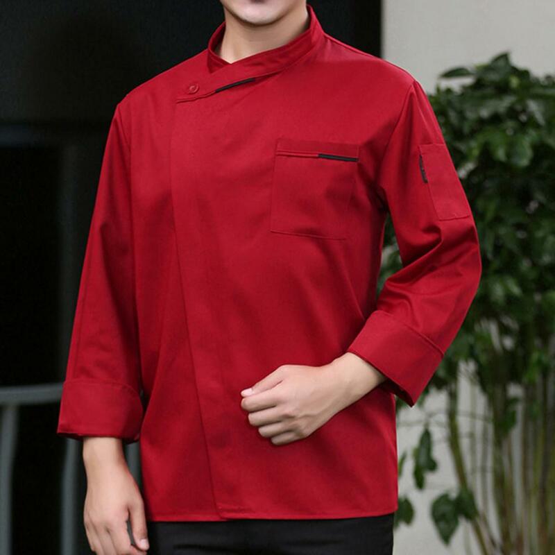 Chef Uniform Short Sleeves Placket Button-breasted Stain-resistant Sweat-wicking Breathable Waiter Shirt Bakery Uniform
