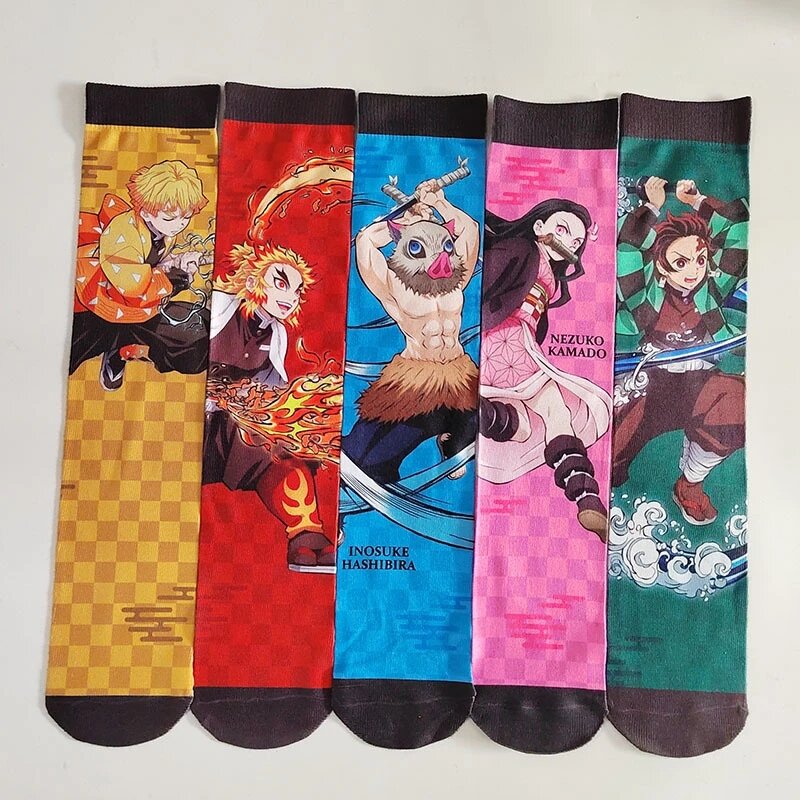 Anime Demon Sockings Kamado Tanjirou Nezuko Agatsuma Zenitsu Accessories Creative Cartoon Adult Socks Gift