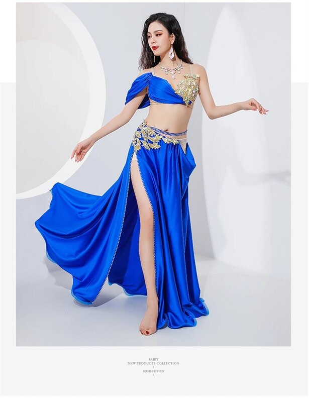 Women Egyptian Belly Dance Costume Set Popsong Performance Oriental Dance Outfit Group Competition Costumes with Sleeves