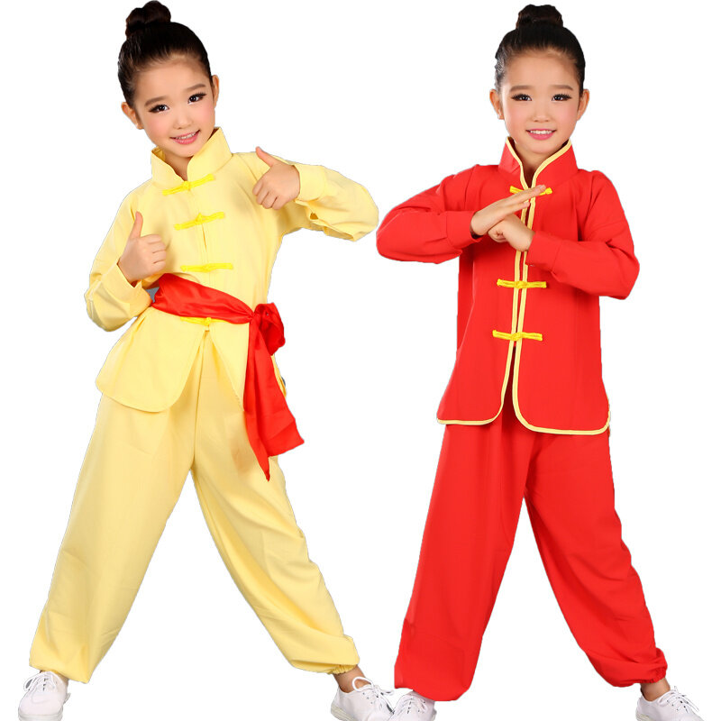 kid men women Chinese Traditional KungFu Uniform For Boys Girls Wushu Costume Suit Set Tai Chi Folk performance stage Outfit