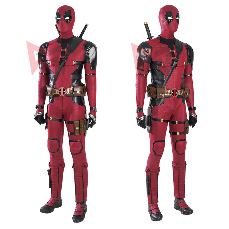 New Deadpool 3 Cosplay Cosutme Wade Winston Wilson Jumpsuit  Belt Cosplay Costume Movie Anti-hero Suit Halloween