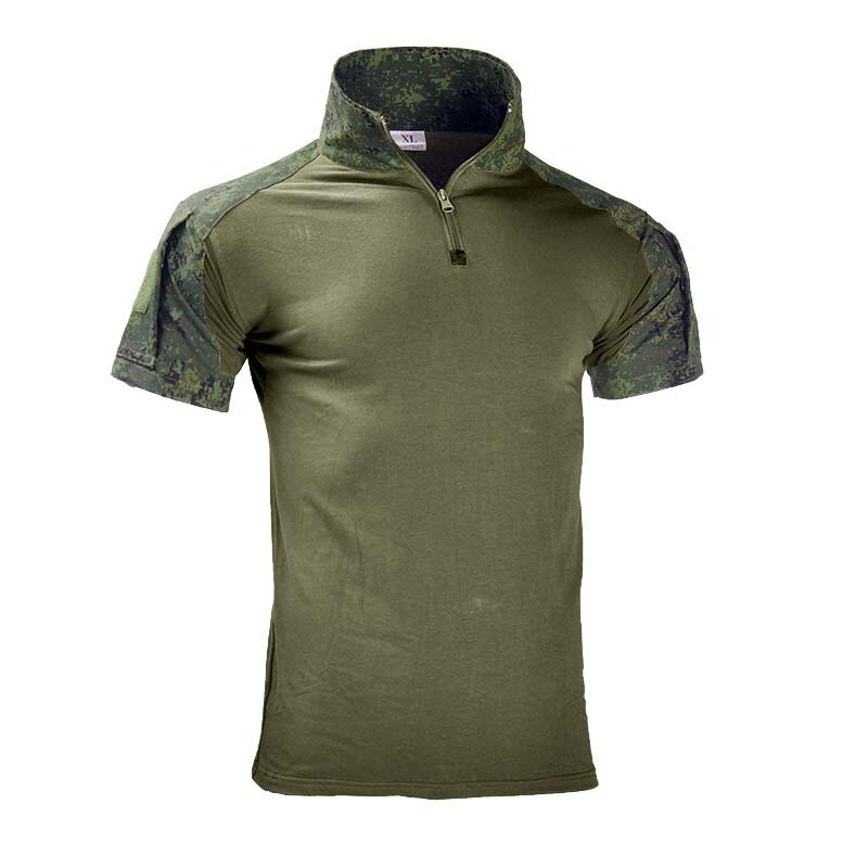 Men's Outdoor Tactical Military T-shirt Breathable US T Shirts Army Combat Shirts Camo Hunt Shirts for Men Camping Hiking Tees