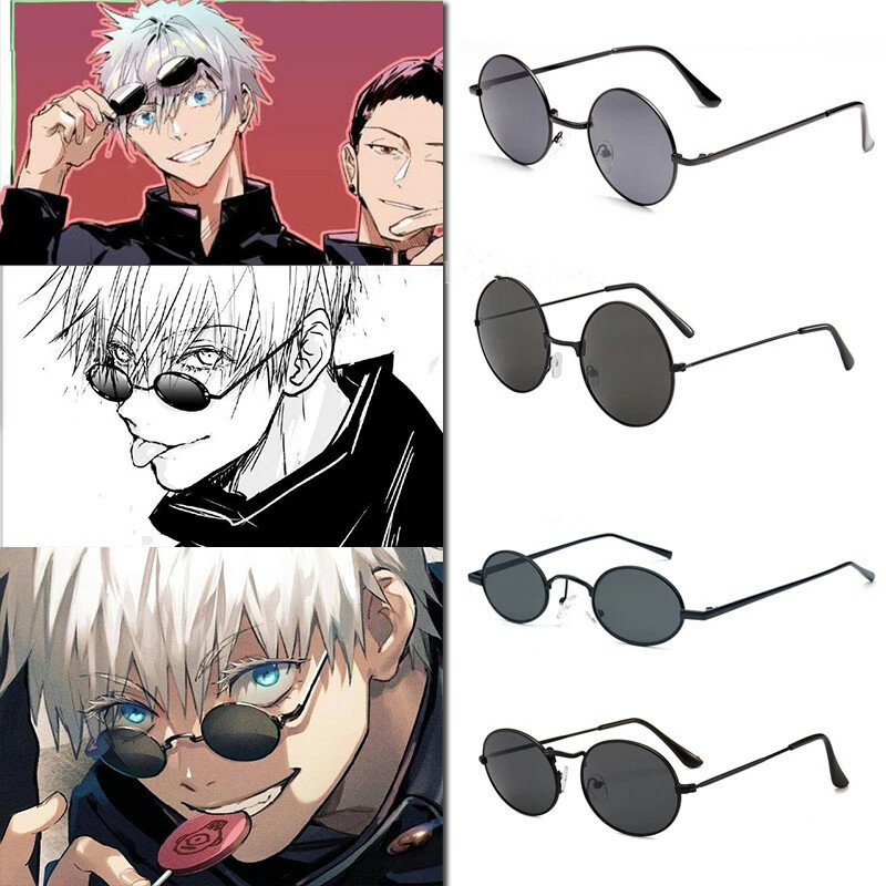 INSTOCK High Quality Gojo Satoru Cosplay Glasses Eyewear Jujutsu Kaisen Black Glasses Costume Accessories Anime Props