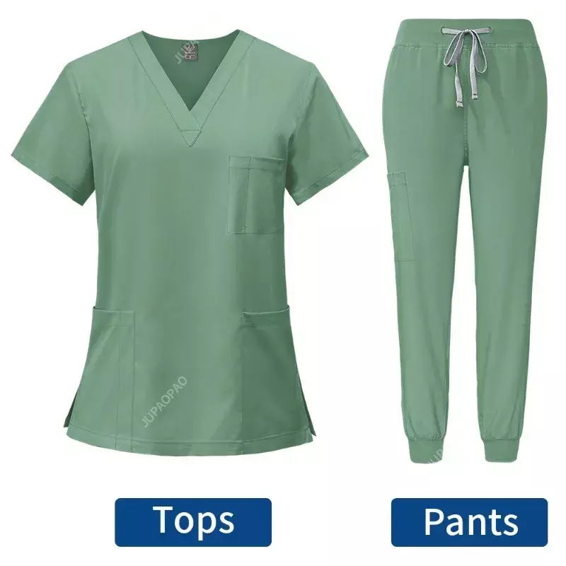 Uniforme médico ajustado para mujer, conjuntos de exfoliantes, accesorios de enfermería, batas de cirugía para Hospital, clínica Dental, salón de belleza, ropa de trabajo