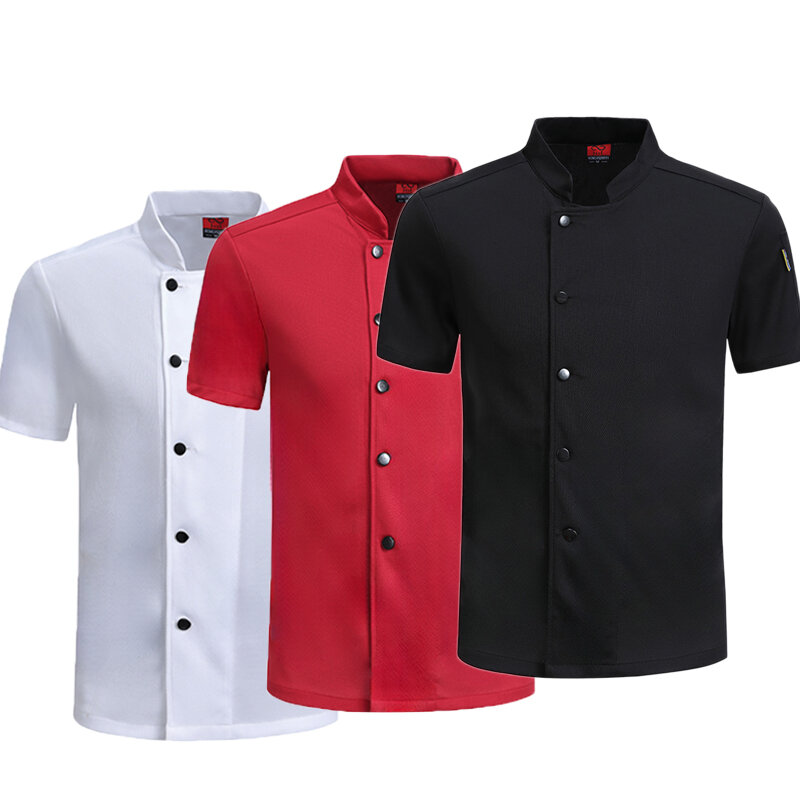 Breathable Short Sleeve Chef Uniform for Restaurant Hotel Kitchen Waiter Shirt
