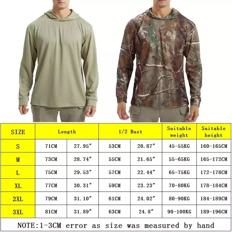 Camouflage Military Shirts Hunting Shirt Long-Sleeved Sunshade Shirt Top Elasticity Loose Outdoor Casual Jungle FishingT-Shirt