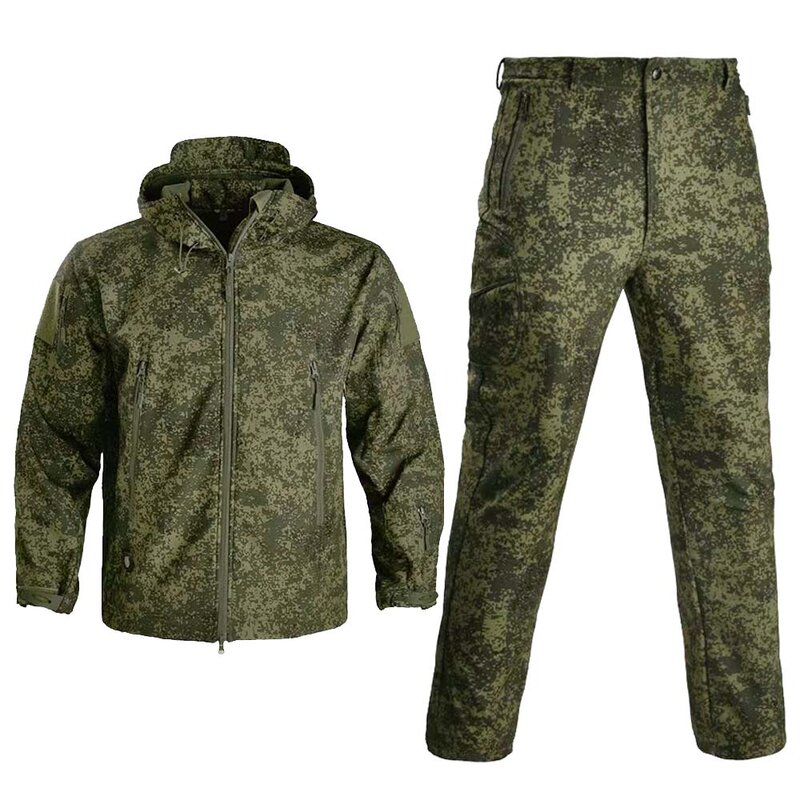 Military Uniform Fleece Russian Camo Tactical assult combat uniform Men Outdoor Working Clothing Army Uniform Hunting Clothes