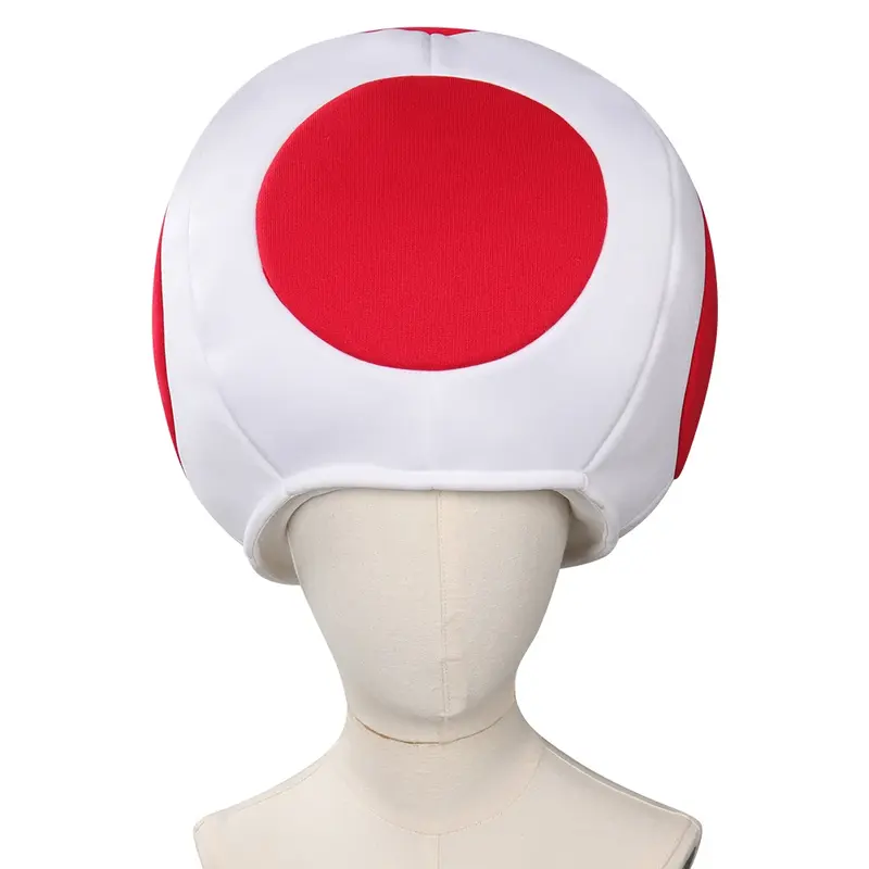 Toad Cosplay Hat Anime Game Kids Boys Roleplay Red Dot Mushroom Head Cap Costume Accessories Fancy Dress Halloween Party Gift