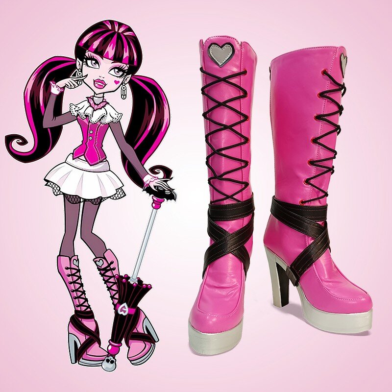 New Anime Cosplay Boots Monster High Draculaura Shoes Halloween Aksesori Dibuat Sesuai Pesanan