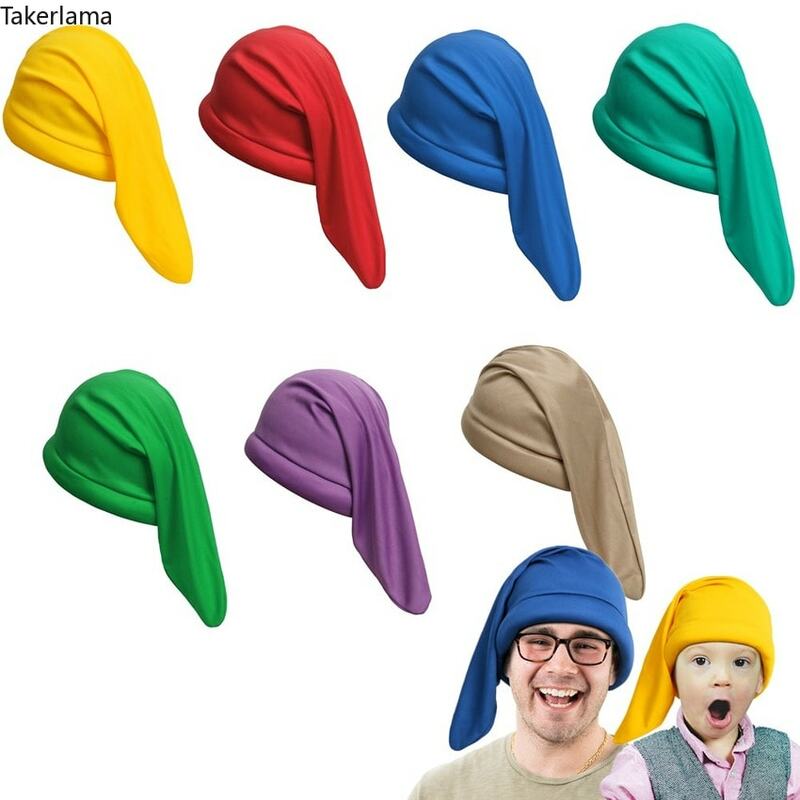 Dwarf Hat Caps Xmas Solid Color Elf Cosplay Kids Costume Halloween Christmas Birthday Party Props 7 Colors