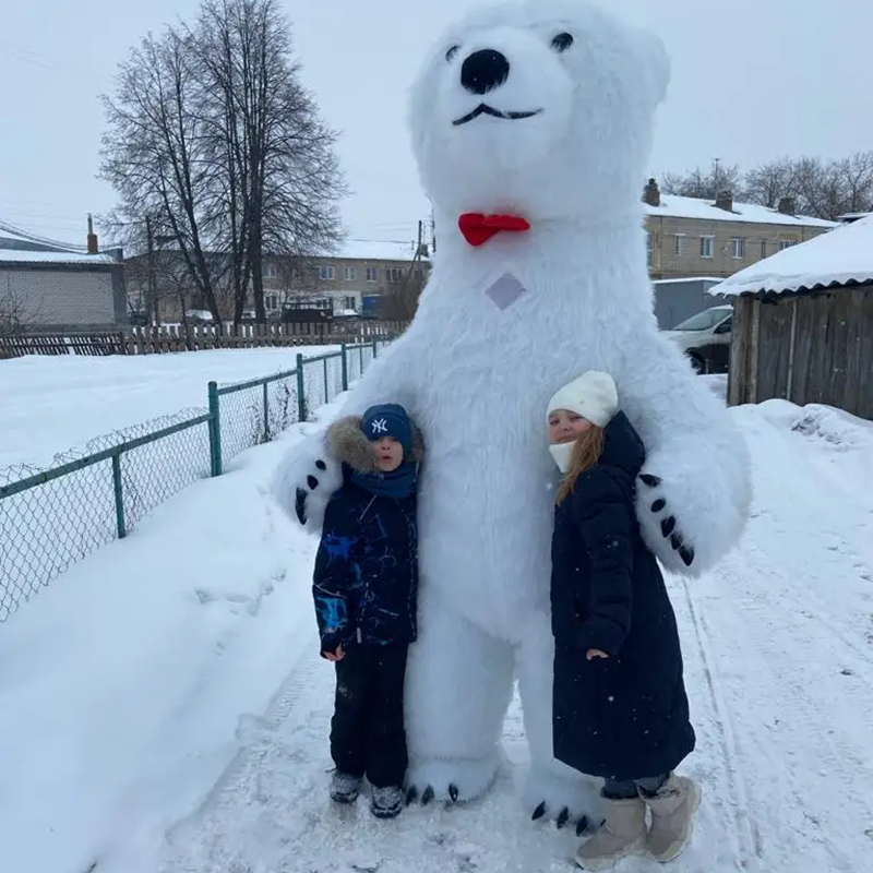 Giant Plush Polar Bear Inflatable Mascot Costume Carnival Activity Show Cartoon Martha Bear Birthday Party Role Play Props