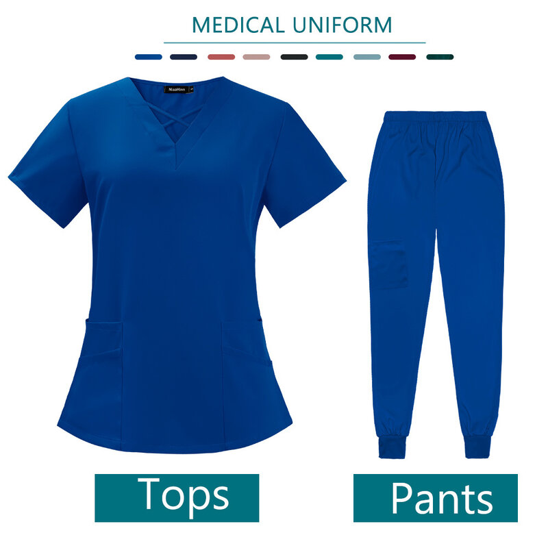 Nurse Quick Dry Unisex Scrubs Hospital Surgery Suit Medical Uniform Spa Clinical Dentist Work Wear