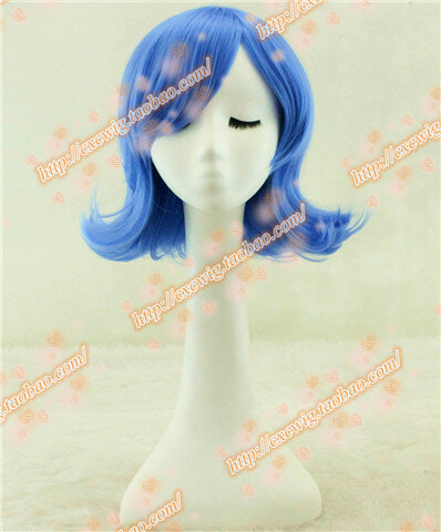 Halloween Inside Out Sadness Blue Wig Cosplay wig Role Play Sadness blue Hair Costumes with hair cap