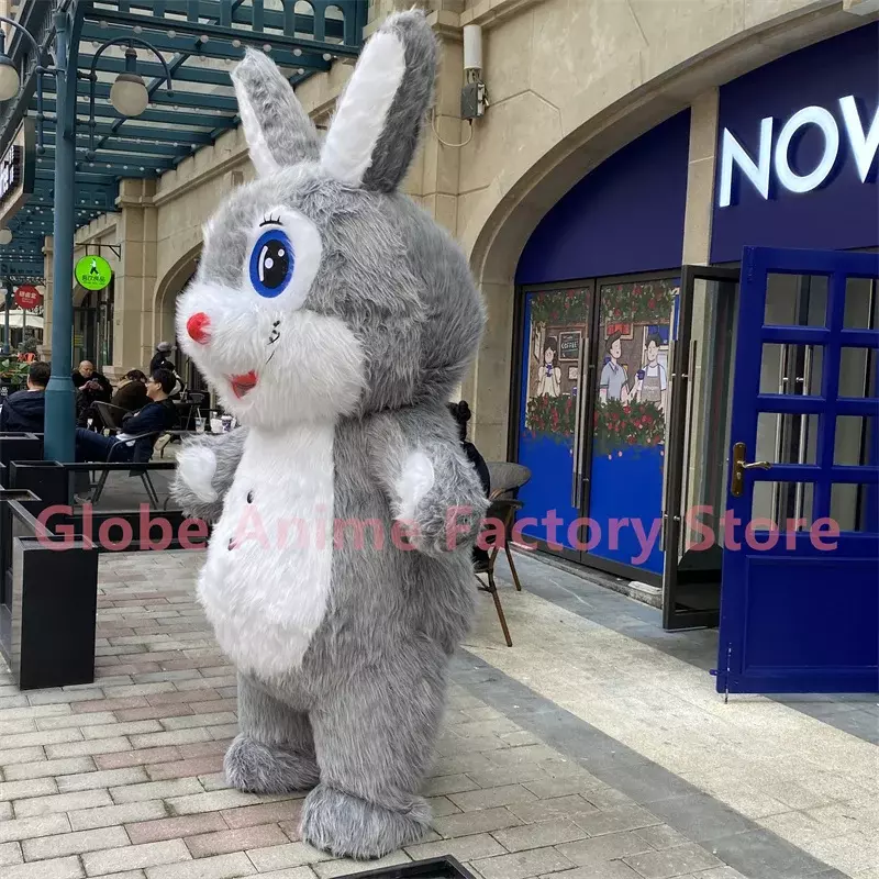 2023 Giant Rabbit Inflatable Costume Street Funny Bunny Rabbit Mascot Costume Party Cosplay Plush Doll Inflatable Mascot Costume
