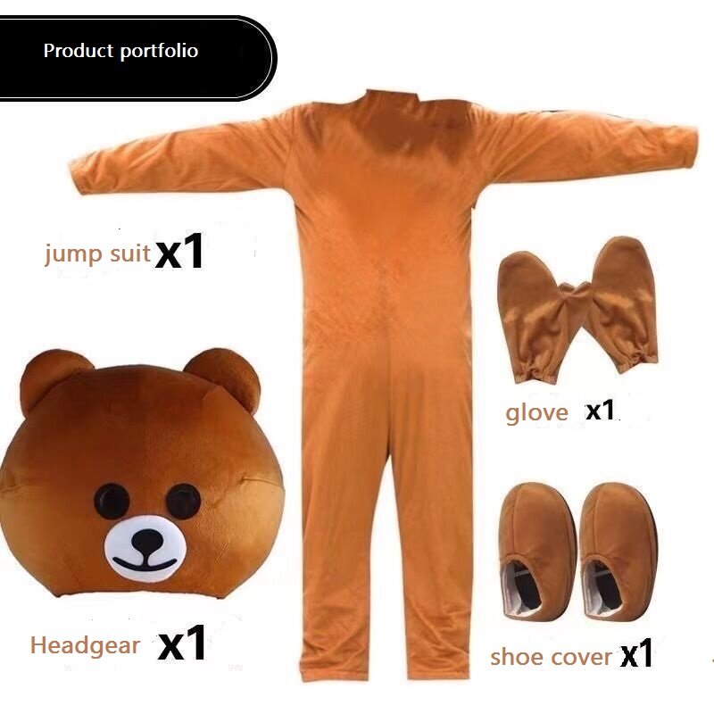Adult Net Red Bear Doll Costume Teddy Bear Funny Bear Cartoon Doll Costume Halloween Mascot Cosplay Performance Costume